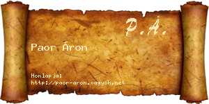 Paor Áron névjegykártya